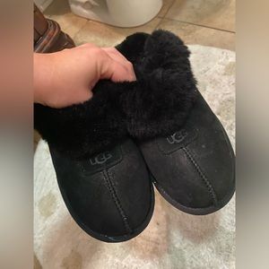 black UGG slippers